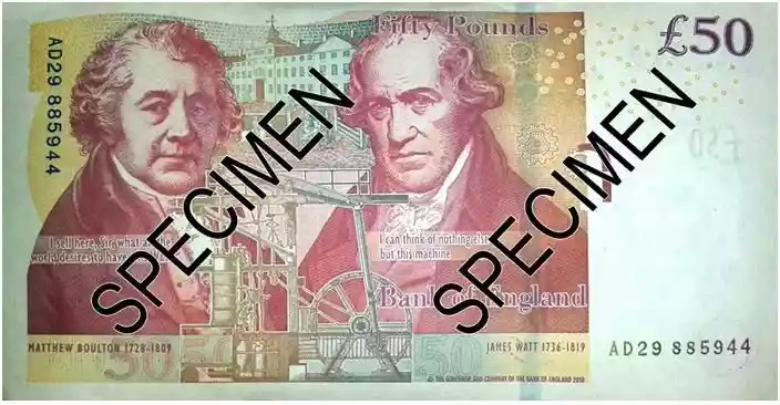 Купюра 50 GBP 50 GBP