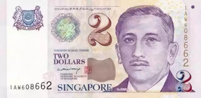 Купюра 2 SGD 2 SGD