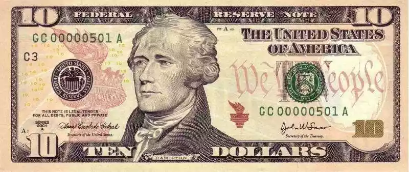 Купюра 10 USD 10 USD